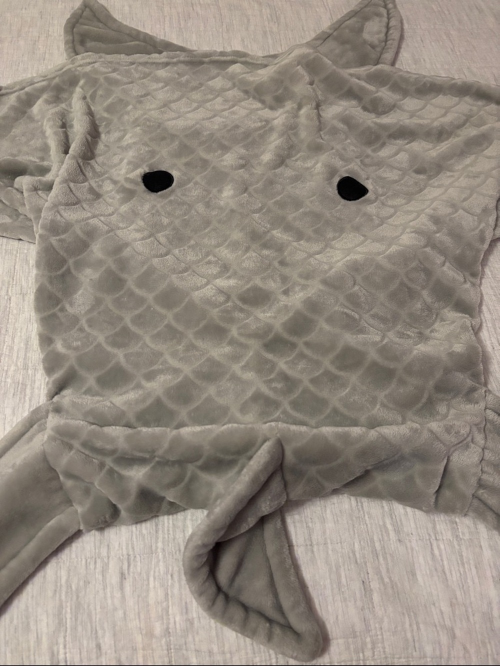 Pillowfort Gray Plush Shark Slip-in/Pod Blanket